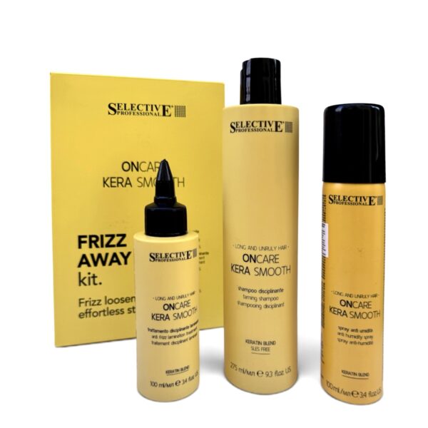 Анти фриз комплект Selective Professional OnCare Kera Smooth Frizz Away с шампоан, ламинираща терапия и Anti-Humidity Spray