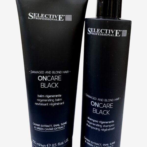 Регенериращ комплект за силно увредена коса Selective Professional OnCare Black с шампоан и балсам